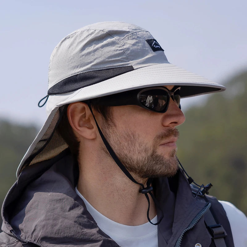 Xinbaoguan 100% Polyester 9249 Summer MEN'S AND WOMEN'S Large Brimmed Shawl Fisherman Hat Quick Drying Breathable Sunshade Hat