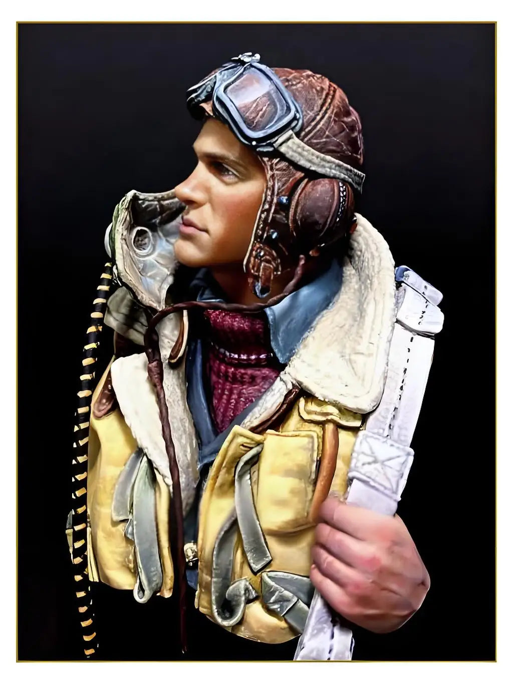 1/10 Royal Air Force pilot WWII resin half body bust unassembled & uncolored