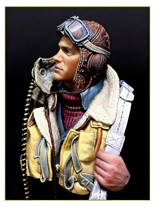 1/10 Royal Air Force pilot WWII resin half body bust unassembled & uncolored