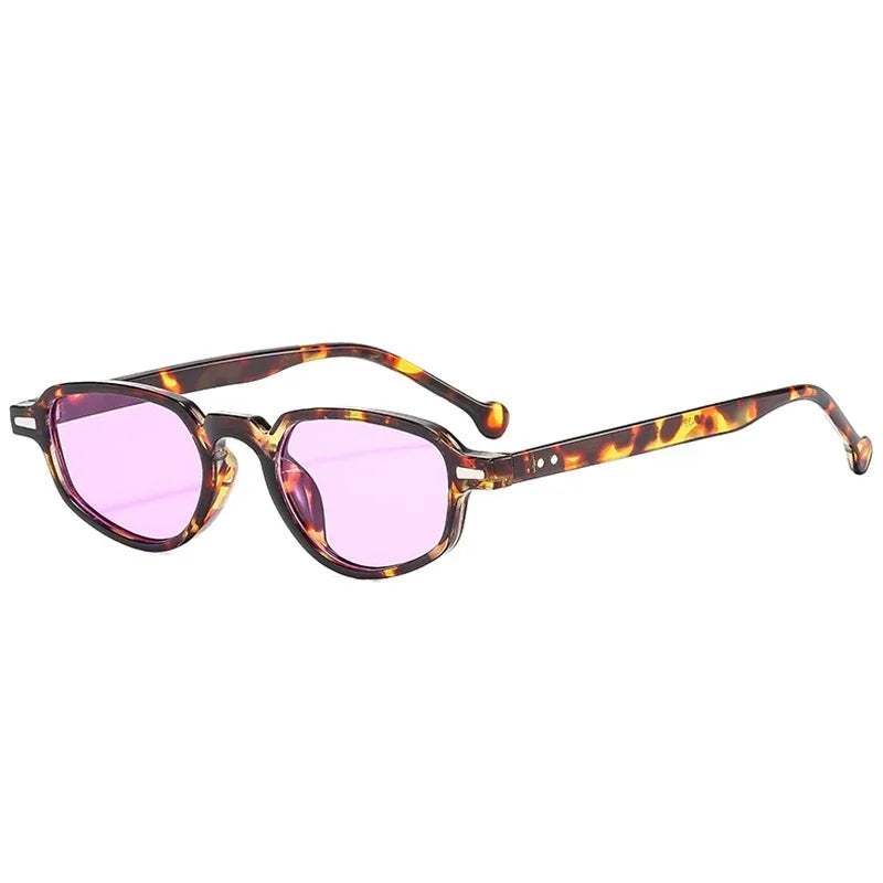 JNPCXI Ins Popular Fashion Small Cat Eye Women Sunglasses Retro Clear Ocean Lens Shades UV400 Men Rivets Sun Glasses