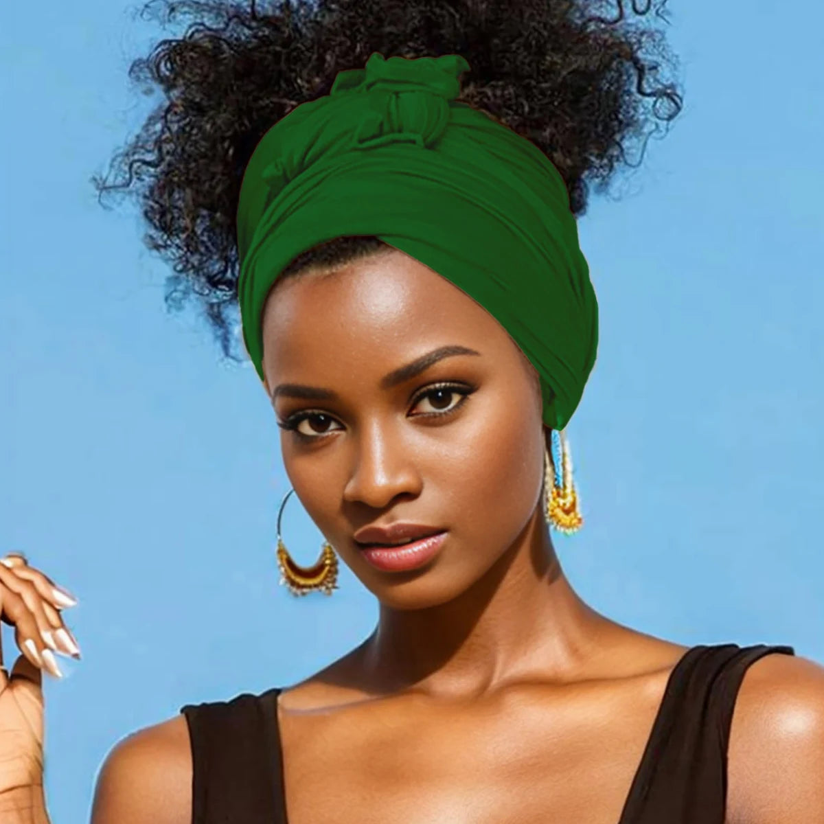 Extra Large stretch jersey turban african solid color super soft breathable headband