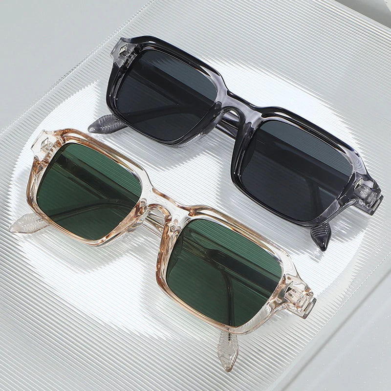 JNPCXI Quality Square Sun Glasses for Women Men Stainless Steel Metal Core CP Frames UV400 Sunglasses Travel Holiday Shades