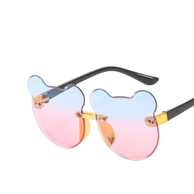 A Pair of Transparent Cute Teddy Bear Costume Glasses Cartoon Teddy Bear Shape Suitable for Festivals Parties Birthdays