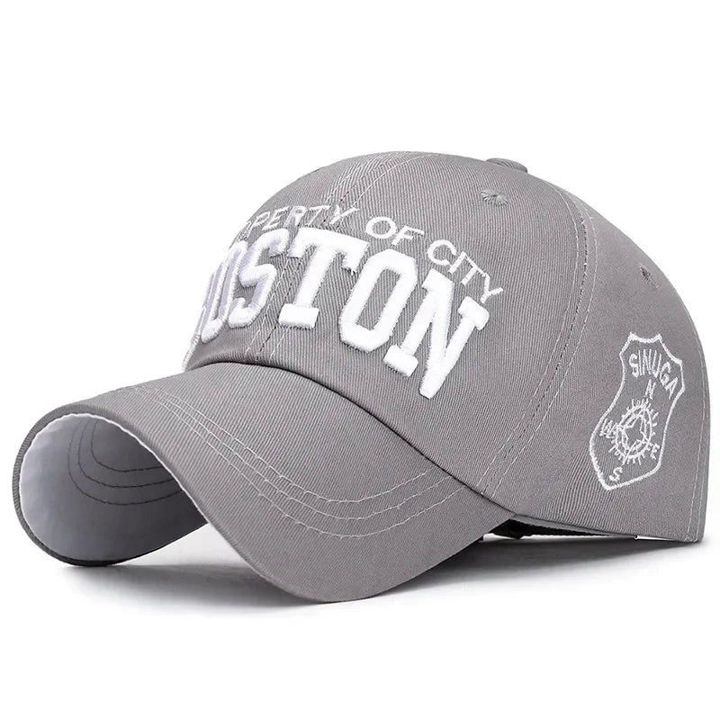 BOSTON Embroidered Baseball Caps, Snapback Designer Men Golf Trucker Hats