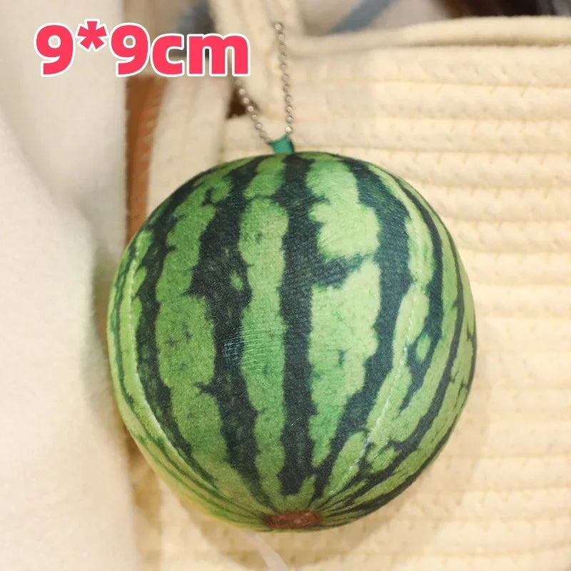 New Funny Lifelike Watermelon Plush Toys Soft Cotton Stuffed Steric Watermelon Pendant Throw Pillow Creative Room Decor