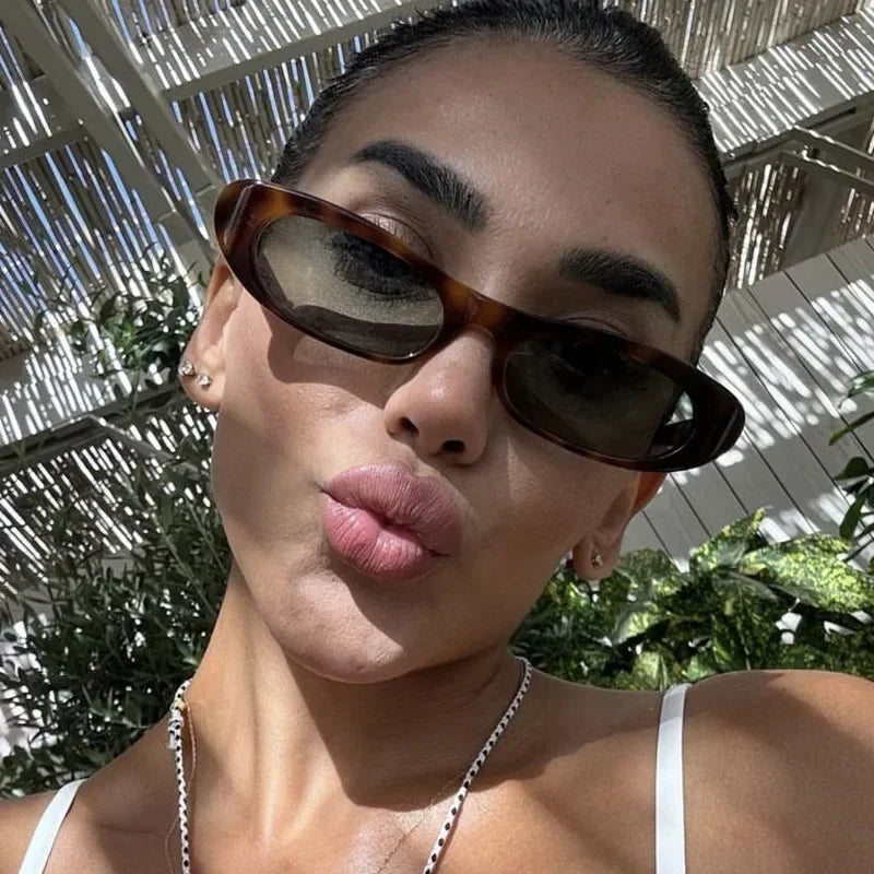 JNPCXI Small Rectangle Oval Sunglasses Women Vintage Brand Designer Shades UV400 Men Trending Punk Sun Glasses