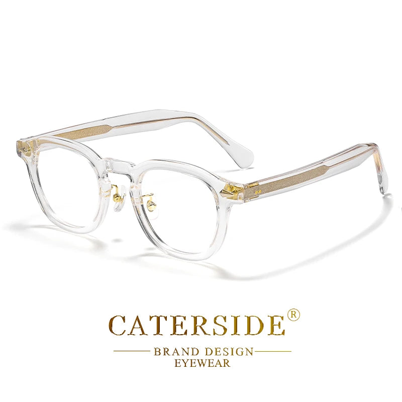 CATERSIDE New Simple Tr-90 Eyeglass Frame Men's Glasses Frame Round High-Quality Women's Daily Reading Decorative Eyeglassese