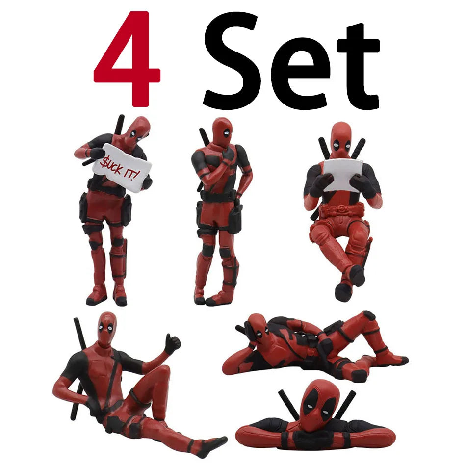 6 Desk Decoration Deadpool Car Home Office 8cm X-MAN Funny Cute Figure Model Toy