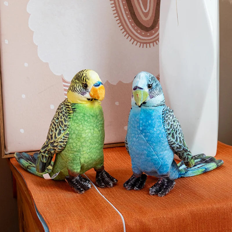 23cm Cute Lifelike Parrot Printed Animals Delicate Toy Pet Bird Bright Colour Plush Doll Zoo Souvenir Party Photo Props
