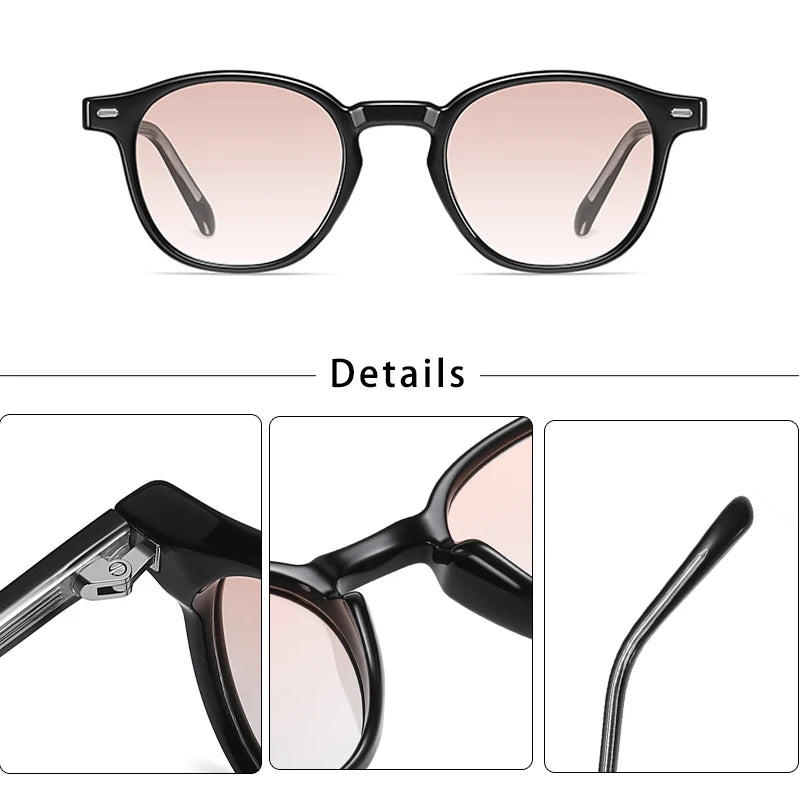 CATERSIDE Polarized Round Sunglasses Men TR Frame Core Insert Leg Sun Glasses Women Set Retro Driving Fishing Punk Eyewear UV400
