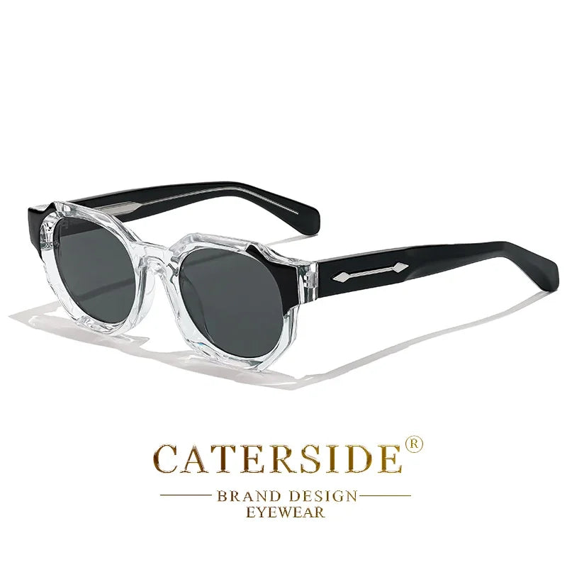 CATERSIDE Retro Punk Square Sunglasses Men Vintage Thick Frame High-Quality Women's Sun Glasses Party and Holiday Travel Eyewear