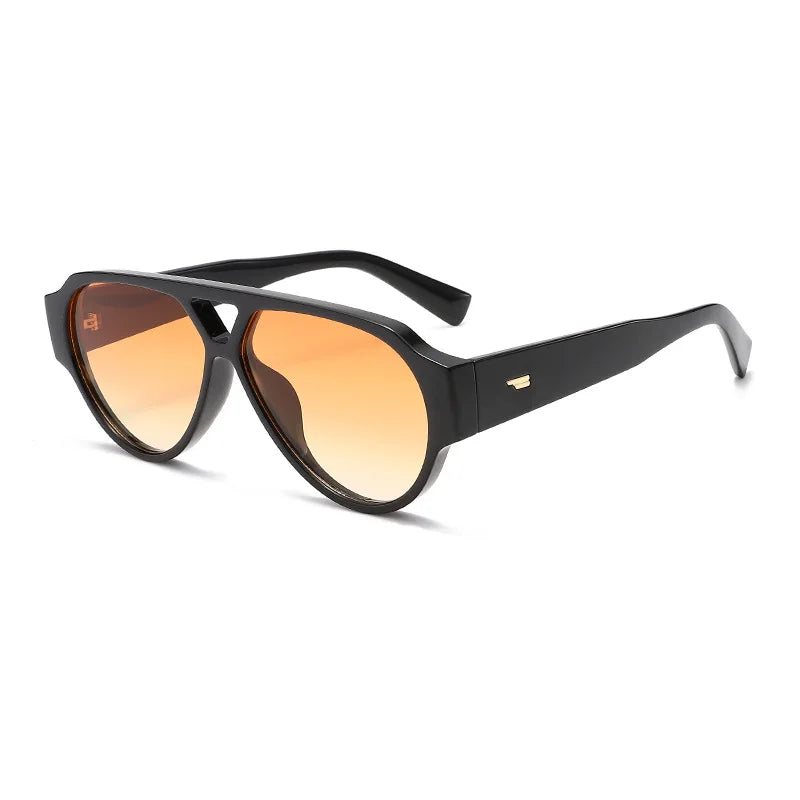 JNPCXI New Fashion Oversized Pilot Double Bridges Women Sunglasses Retro Rivets Men Red Green Shades UV400 Sun Glasses