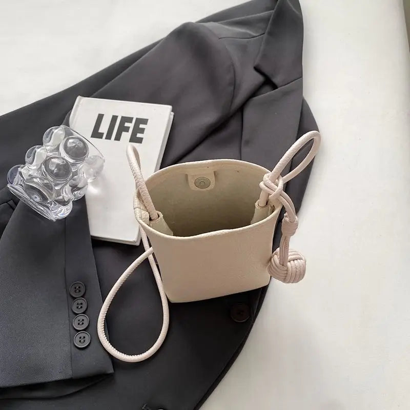 Women Leather Small Crossbody Bag Candy Color Phone Bag Lightweight Shoulder Bag