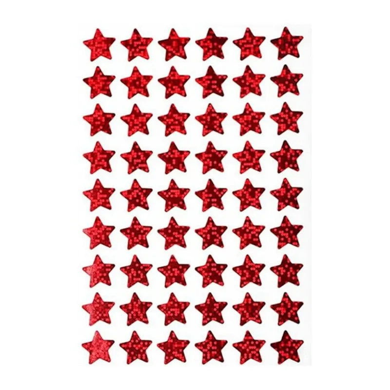 6 sheets Sparkling Holographic Small Star Stickers, Colorful & Shiny, for Classroom Rewards & Behavior Charts