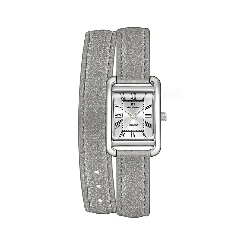 Women Watches Fashion Casual Square Black Genuine Leather Quartz Watche For Women Dress Elegant Clock Ladies Wristwatches