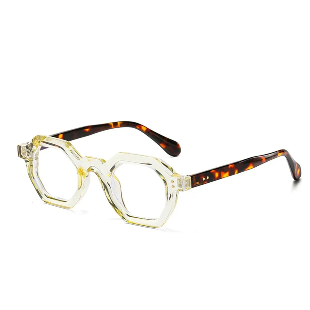 JNPCXI Retro Amber Polygon Small Square Women Sunglasses Retro Rivets Men Shades Fashion Trending Outdoor Sports Sun Glasses
