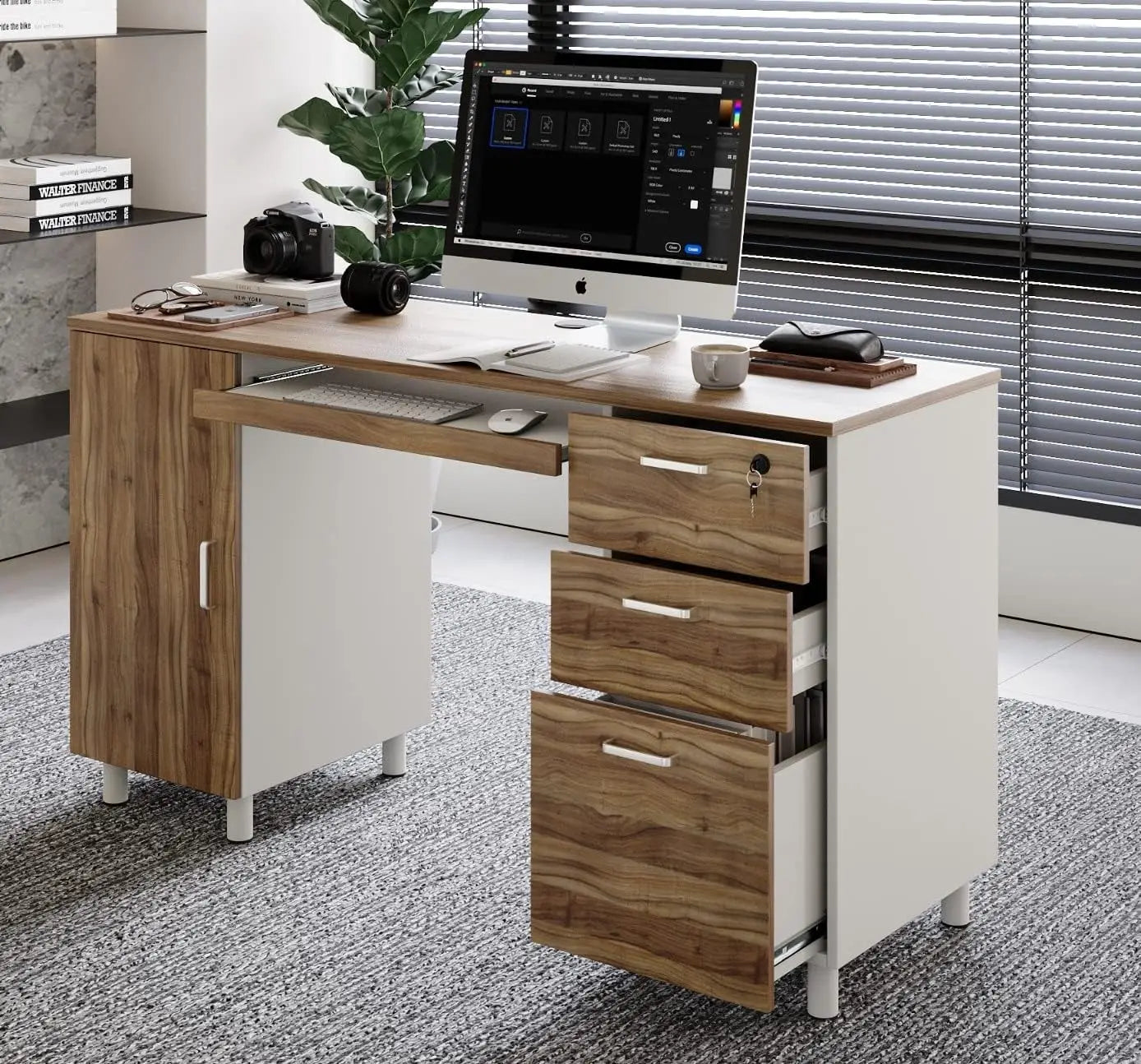 Modern Design Venice Computer Office Desk Drawers and Storage Cabinet for Office
