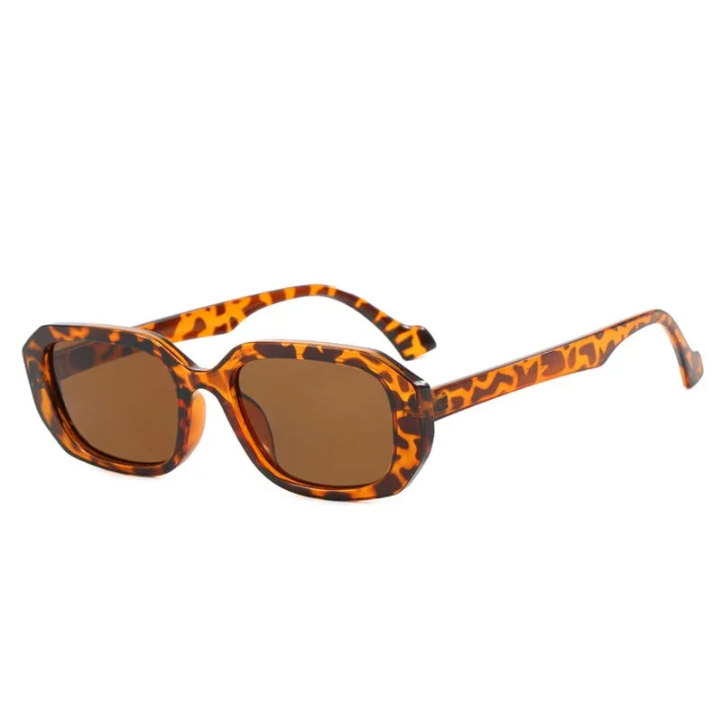 JNPCXI Fashion Small Polygon Rectangle Sunglasses Women Retro Clear Gradient Shades UV400 Men Sun Glasses