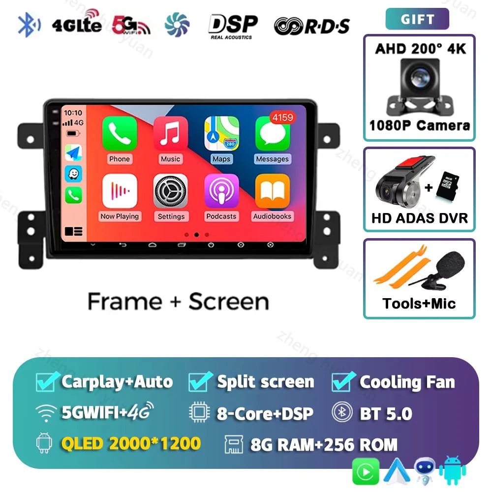 Android 15 CarPlay Auto For Suzuki Grand Vitara 3 2005-2014+ Car Radio Multimedia navigation video DVD Autoradio Stereo 2din 4G+