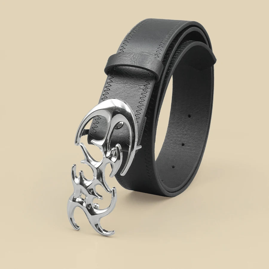 Classic Black Pu Leather Belt with Silver Buckle, Thin Pu Leather Casual Pin Buckle Belt for Pants, Jeans and Dresses