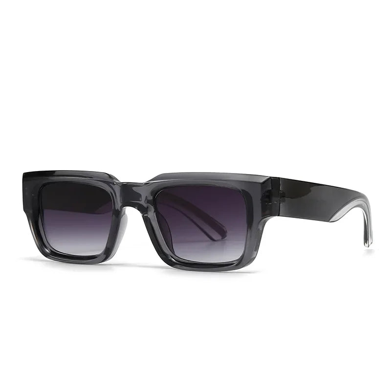 JNPCXI Square Sunglasses Men Punk Wide Legs Eyewear Gradient Green Gray Shades Luxurious Brand Designer Women Sun Glasses