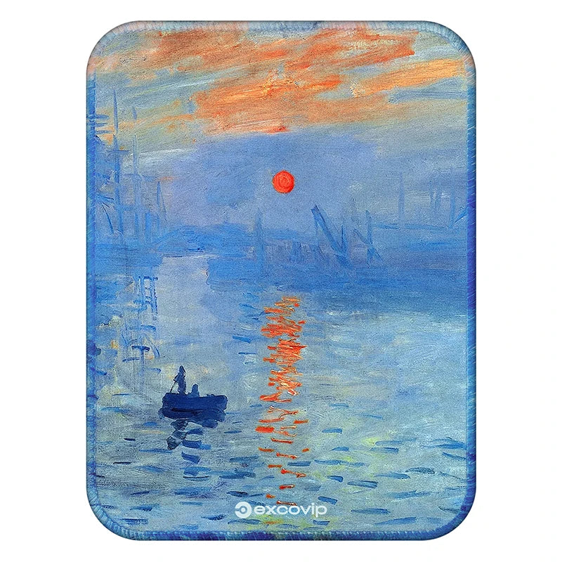 EXCO Mini Famous Painting Mouse Pad Office Small Mouse with Stitched Edge Non-Slip Rubber Base for Home Laptop Computer Portable