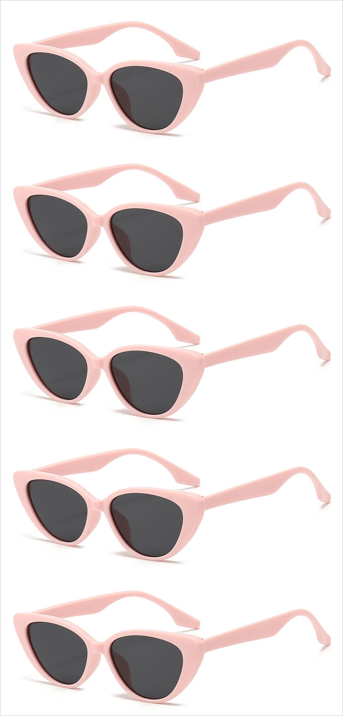 5pcs New Retro Women's Cat Eye Sunglasses Retro Fashion Sunglasses Luxury Summer Glasses