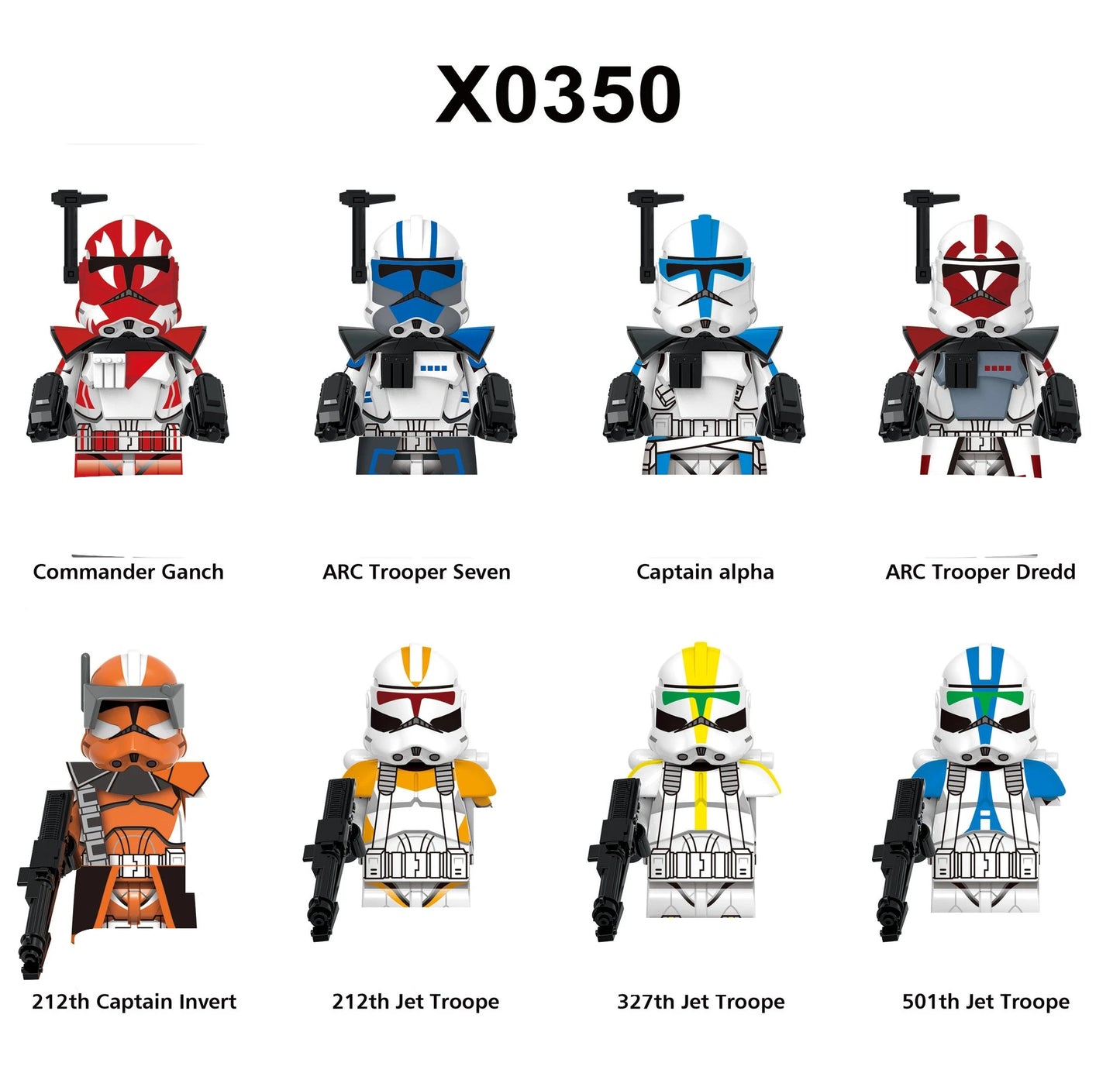 21st Nova Corps Custom Minifigures Star War Army Pack Purple Clone Troopers M18