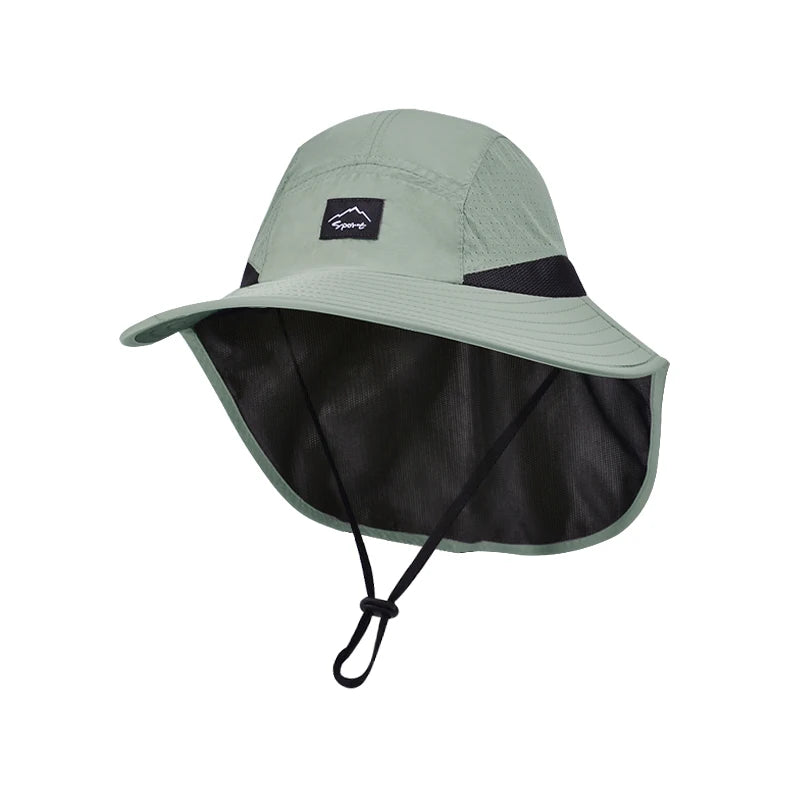 Xinbaoguan 100% Polyester 9249 Summer MEN'S AND WOMEN'S Large Brimmed Shawl Fisherman Hat Quick Drying Breathable Sunshade Hat