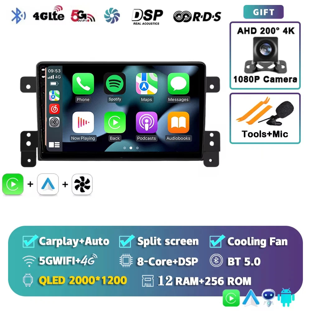 Android 15 Car Radio For Suzuki Grand Vitara 3 2005-2015 Wireless CarPlay Android Auto Multimedia Player GPS 4G WiFi Autoradio 2