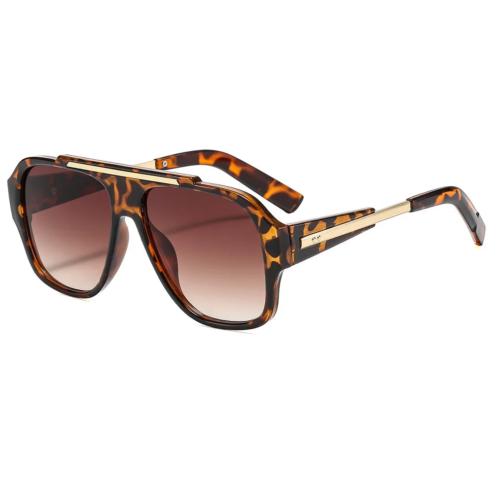 JNPCXI New Fashion Rivets Square Women Sunglasses Shades UV400 Retro Trending Gradient Men Punk Yellow Sun Glasses