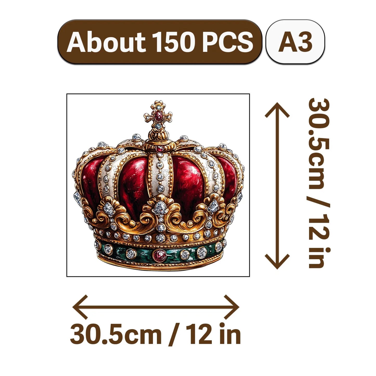 Crown and Cuisine Theme Wooden Jigsaw Puzzle Wood Home Decor Painting Christmas and Halloween Gift Toy For Teen And Kid