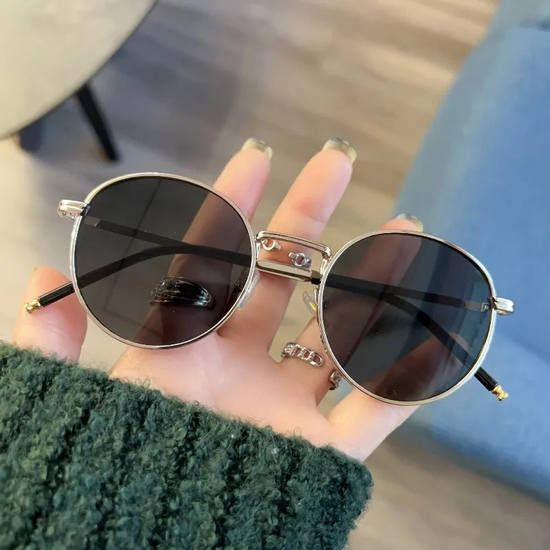 Five Color Retro Exquisite Fashion Round Metal Frame Punk Style Party Party Photo Decoration Glasses