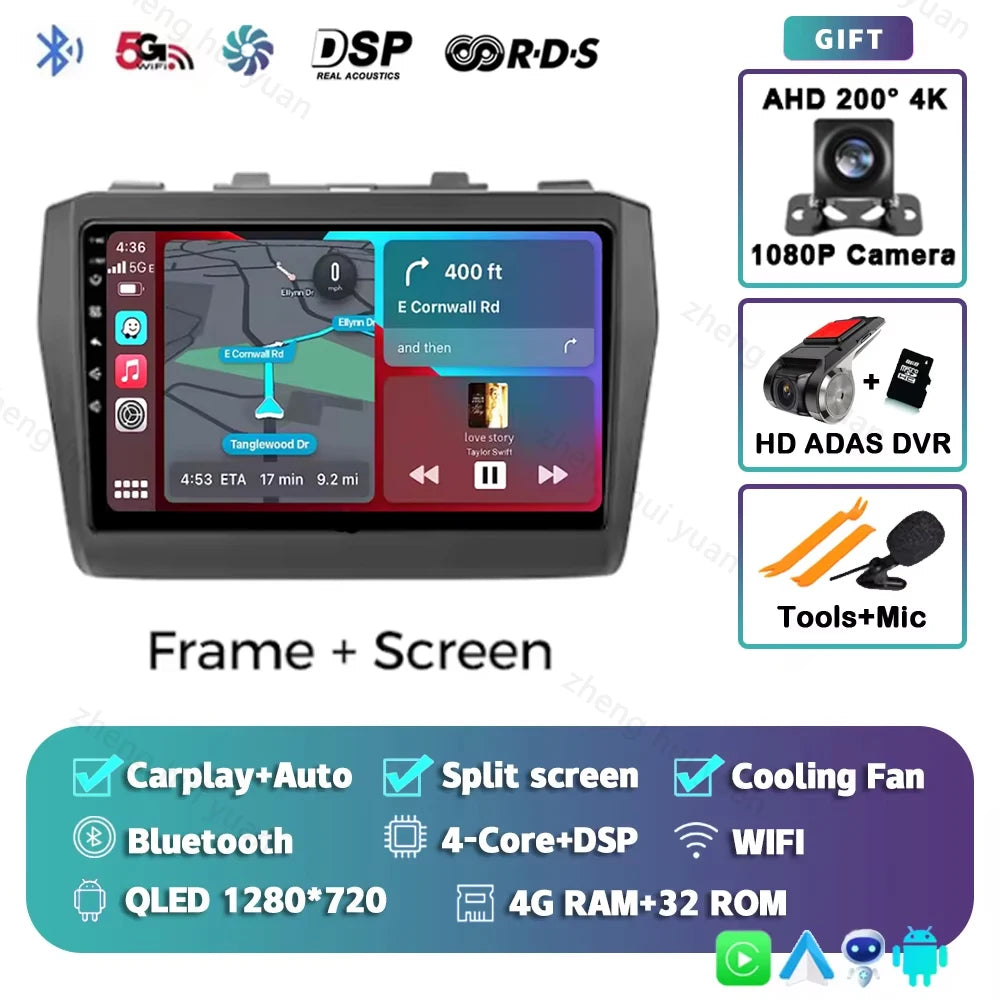 CarPlay Auto Android 15 For Suzuki Swift 2017 2018 2019 2020 2021 Car Radio Multimedia navigation video DVD Autoradio Stereo 4G