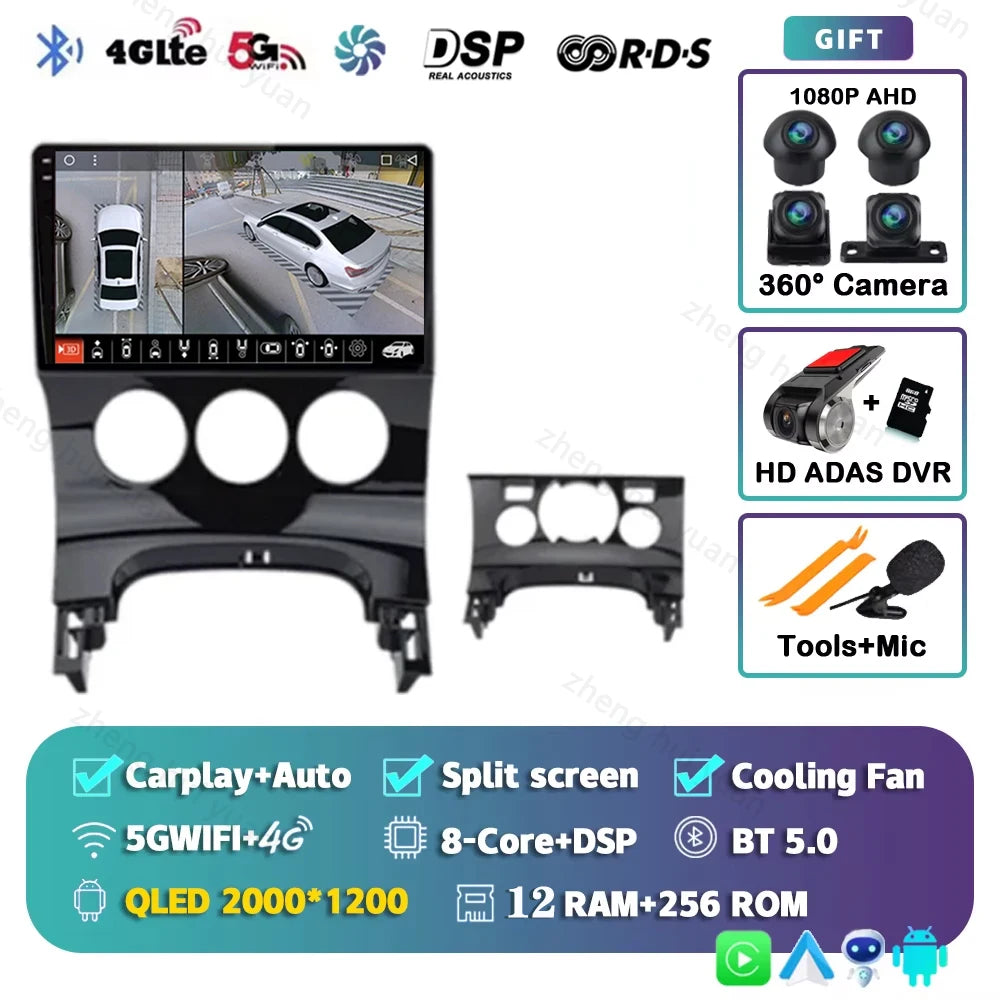 Android 14 For Peugeot 3008 1 2009 - 2016 12+256GB CarPlay Auto Car Radio Multimedia Video Player GPS stereo Head Unit 4G WIFI