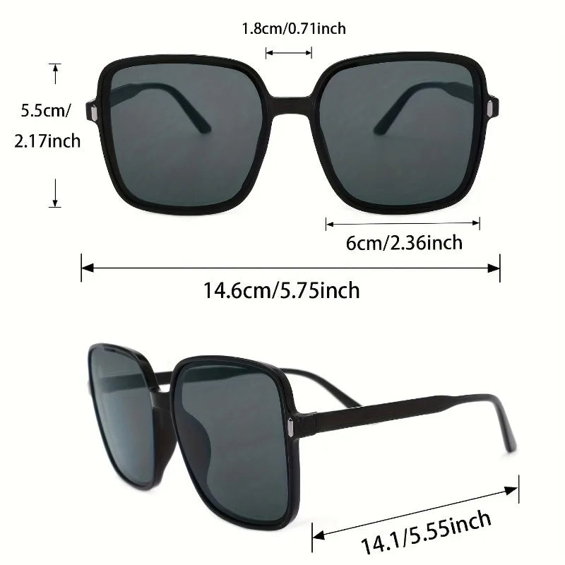 3pcs Women'S Fashion Square Frame Glasses - Stylish Tortoiseshell & Black PC Lenses