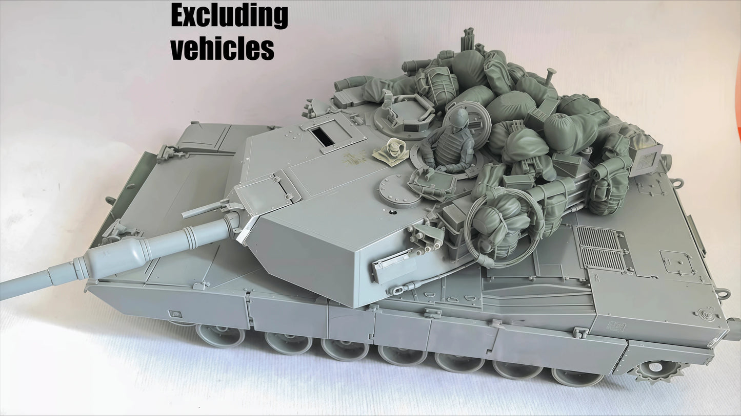 1:35 Casting Resin Model Assembly Kit, GK, M1 Car Package and Soldier, Unpainted