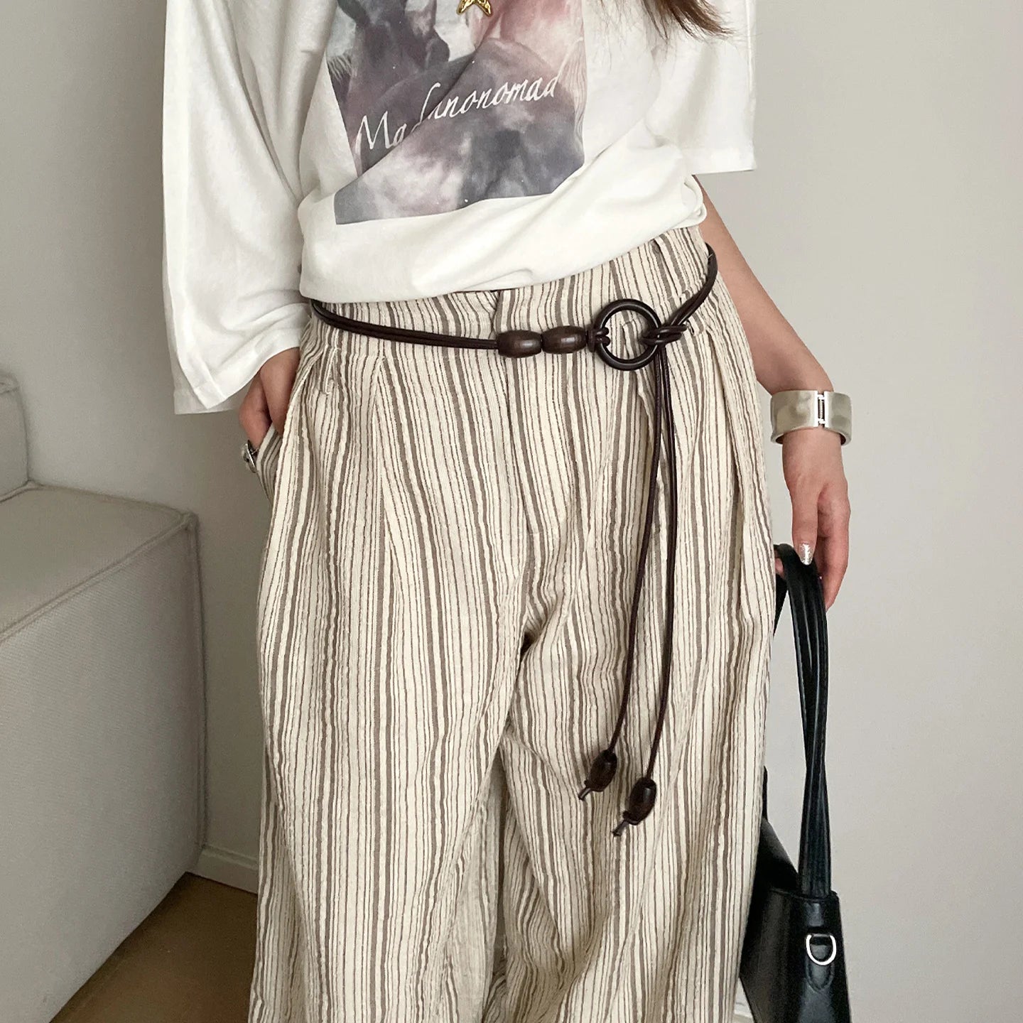 Retro Old Coin Style Neutral Relaxed Knot Belt For Women With Jeans Or Skirts High-End Versatile Waist Accessory