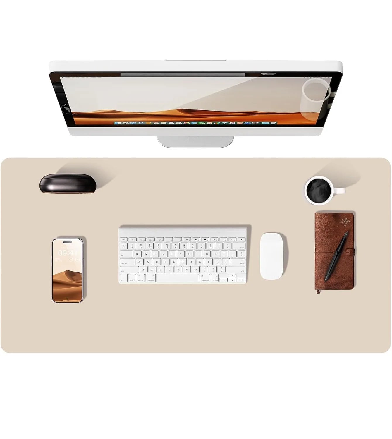 Leather Desk Pad Protector, Mouse Pad, Office Desk Mat, Waterproof  Non-Slip PU Desk Blotter, Computer Desk Pad for Women