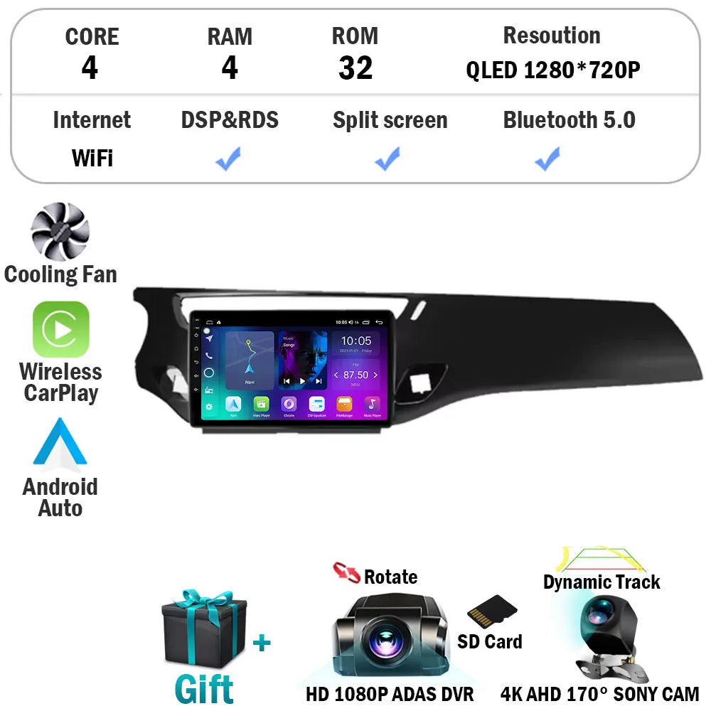 For Citroen C3 DS3 2010 - 2016 Car Radio Carplay GPS Navigation Android 15 Auto BT 5G Wifi Multimedia Player Video No 2din DVD
