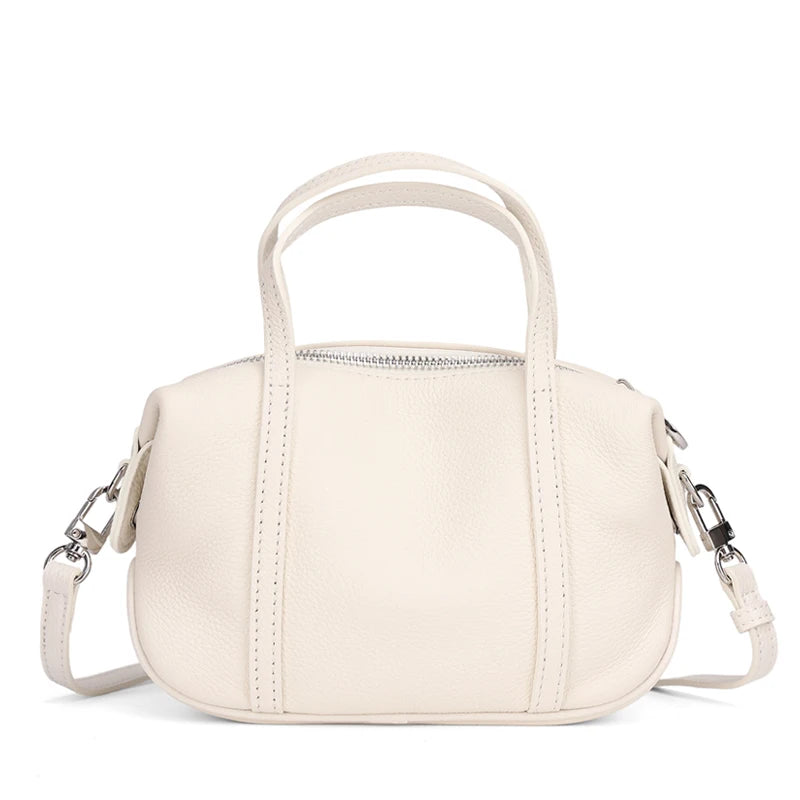 Women Mini Genuine Leather Crossbody bags Small Cowhide Leather Messenger & Top Handle Drawstring Luxury Designer Shoulder Bag