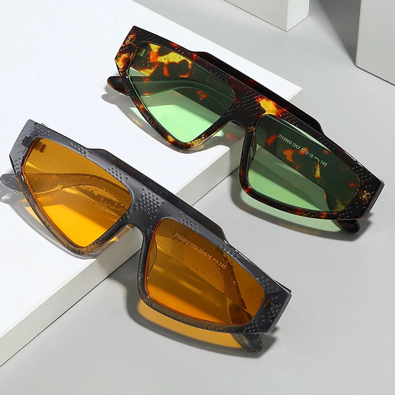JNPCXI Ins Hot Fashion Square Women Luxury Sunglasses Retro Men Breathable Design Shades UV400 Sun Glasses