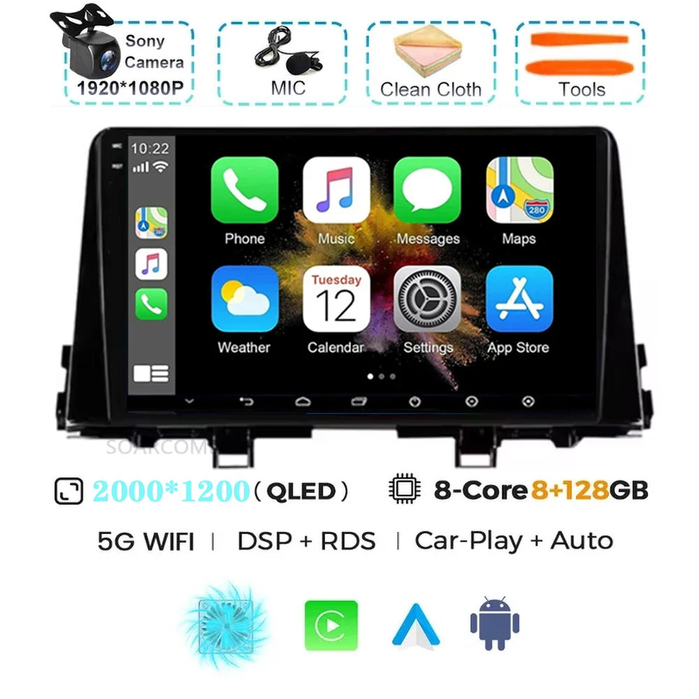 Android 15 For Kia Morning 3 Picanto 2015-2020 2K QLED Android Car Radio Multimedia Video Player GPS Stereo 4G CarPlay Head Unit