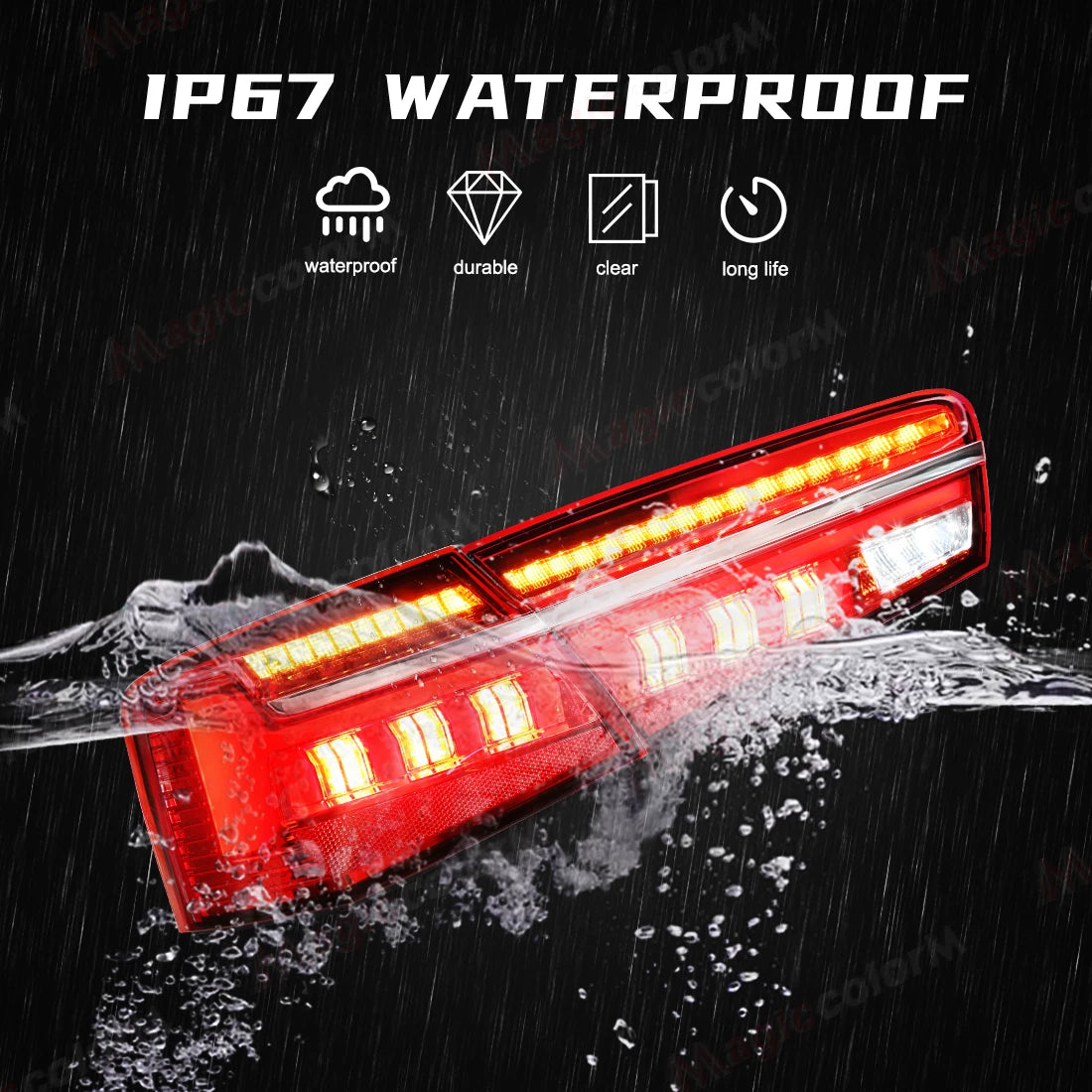 Tail Lamps For Audi A6 C7 2012 2013 2014 2015 Rear Brake Parking Reverse Turn Signal Running Light Left/Right Car LED Taillights