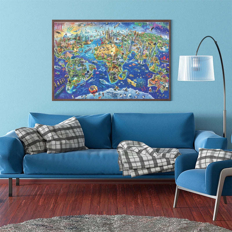 75*50cm Adult 1000 Pieces Jigsaw Puzzle World Landmark Beautiful Landscape Paintings Stress Reducing Toys Christmas Gifts