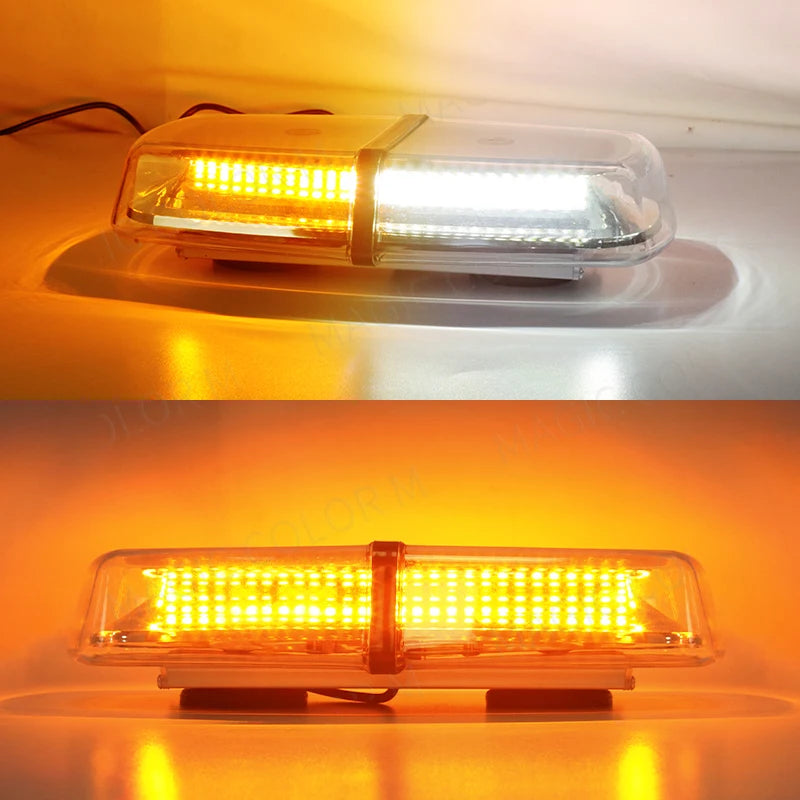 12V 24V Amber Yellow Truck Car Led Strobe Roof Lights Becaon Warning Emergency Rescue Magnetic Vehicle Ambulance 72SMD