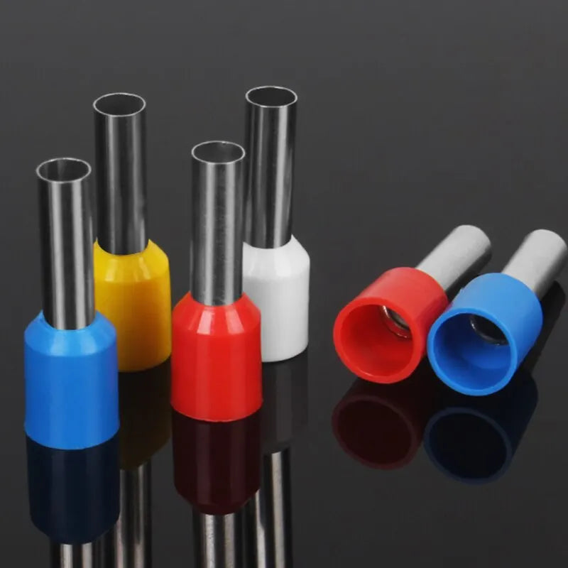 400 Pcs Durable Wire Connect Insulated Connector Crimp Terminator Cold Pressed Insulated Termina E0508 7508 1008 1510 2512 4012