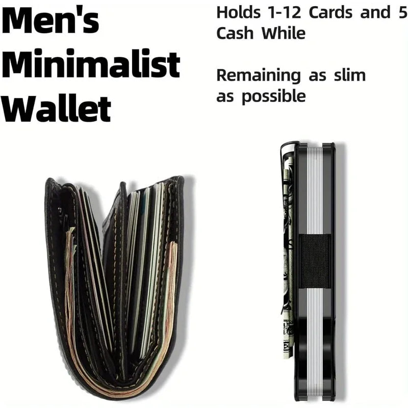 Front Pocket RFID Blocking Minimalist Wallet Men, Slim Mini Money Clip Wallet