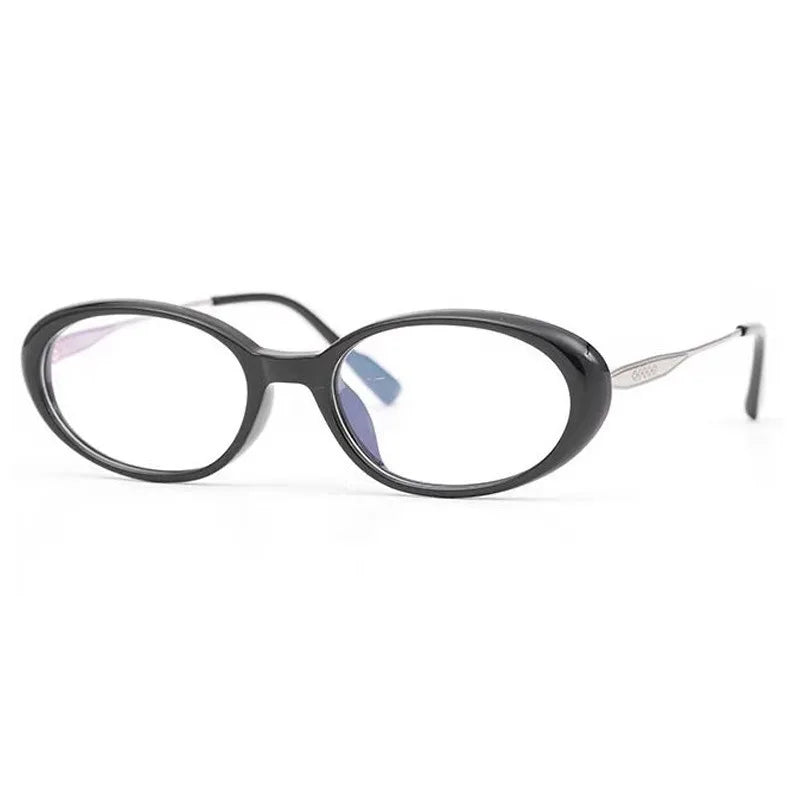 Trendy Oval Shaped Small Frame Glasses Providing Anti Blue Light Protection and High-definition Appearance