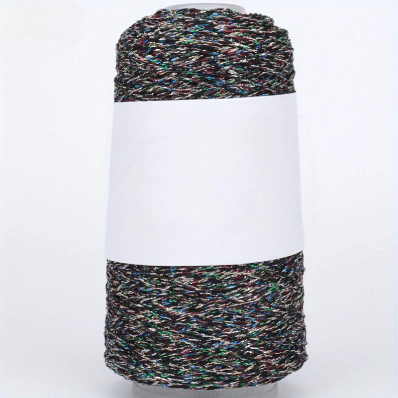 Mixed Color Shiny Yarn Skein, Polyester Crochet Thread for DIY Hand Knitting, Handmade Bags, Hats, Holiday Gifts Dolls Crafting